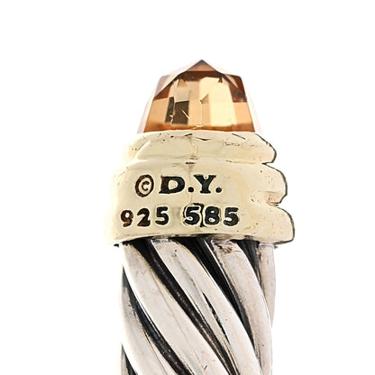 David Yurman Sterling Silver 14K Yellow Gold Citrine 5mm Cable Classics Petite Color Bracelet 3 of 3