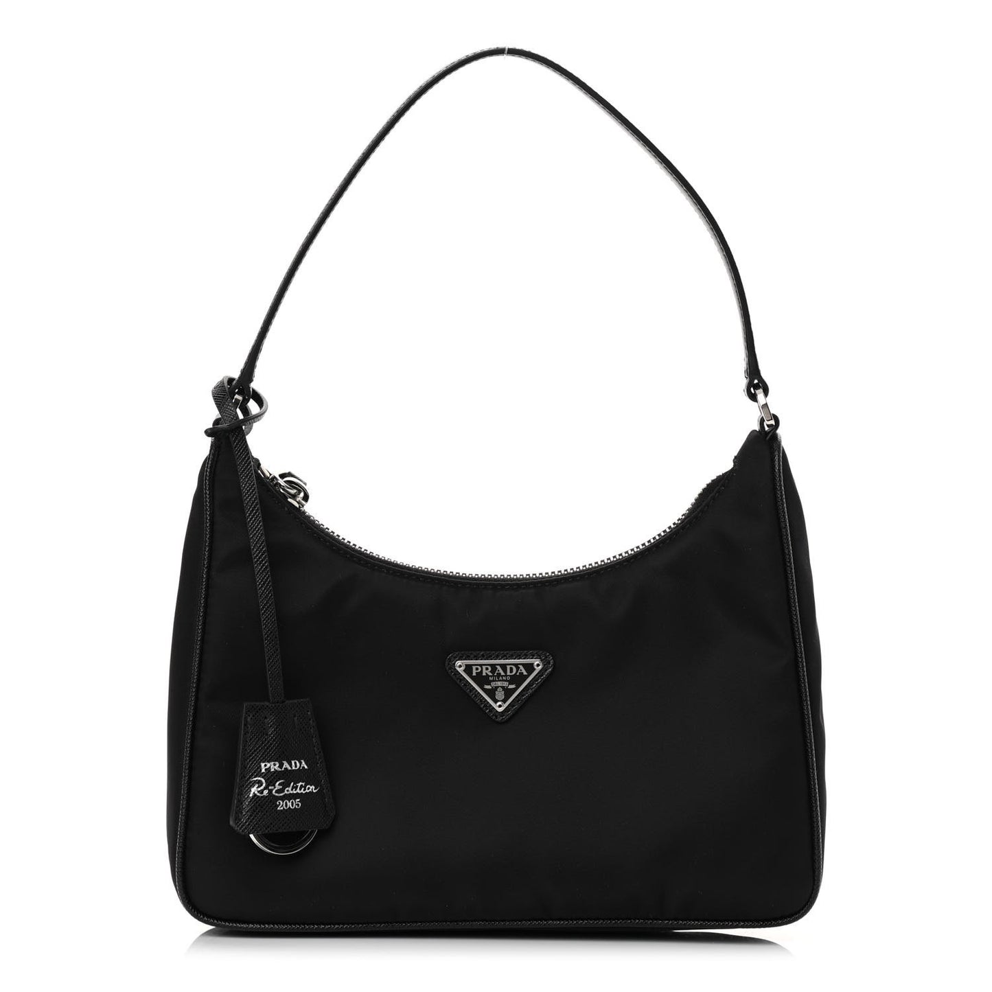 Tessuto Nylon Saffiano Mini Re-Edition 2005 Bag Black