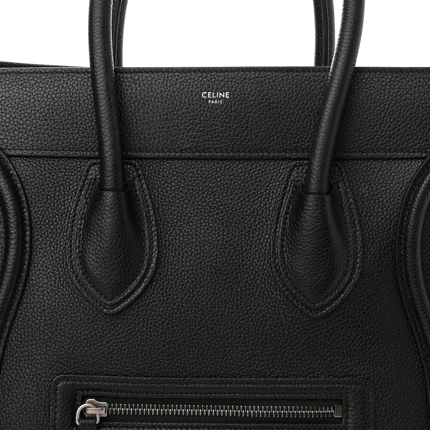 Celine Drummed Calfskin Mini Luggage Black 9 of 11