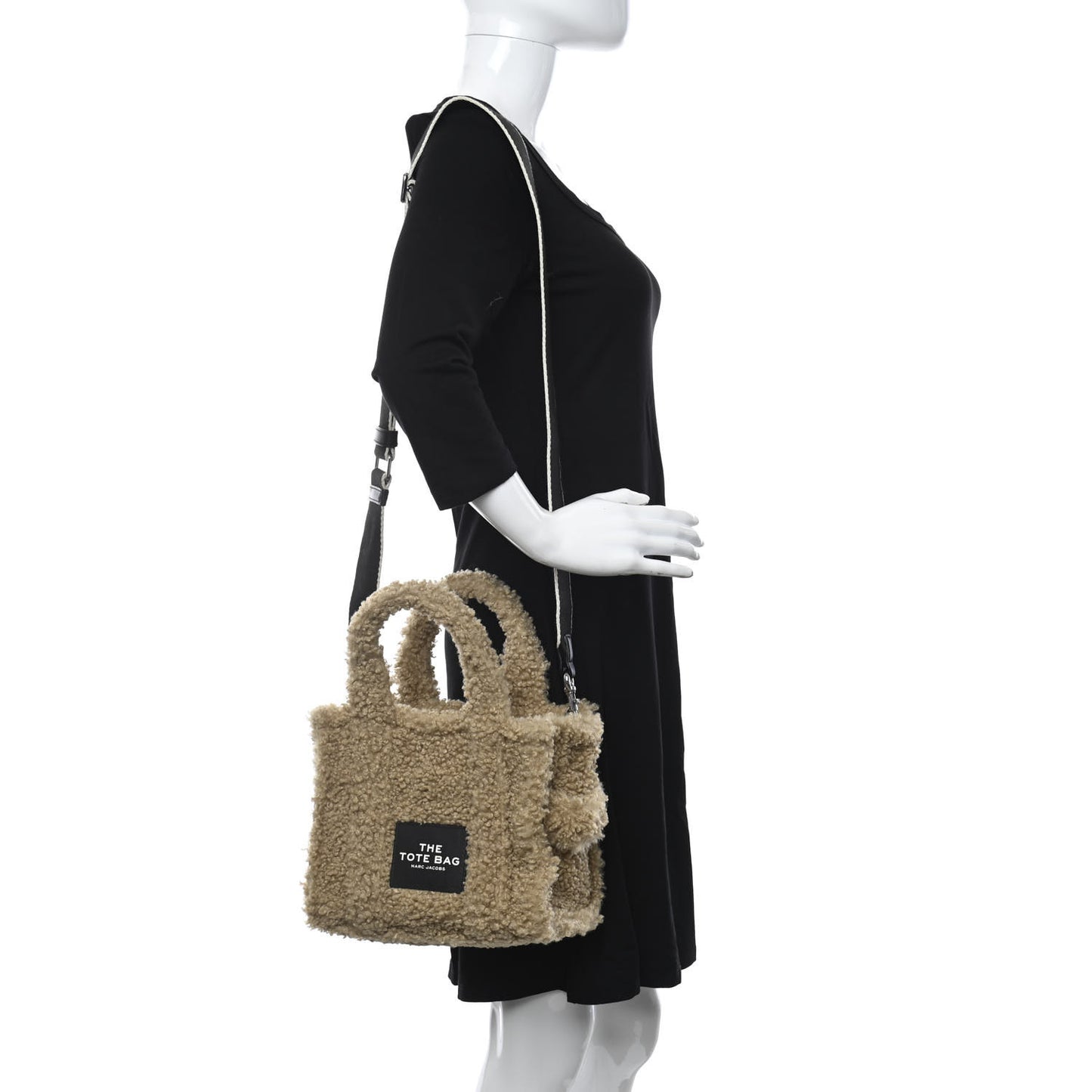 Polyester Cotton Mini The Teddy Traveler Tote Bag Beige