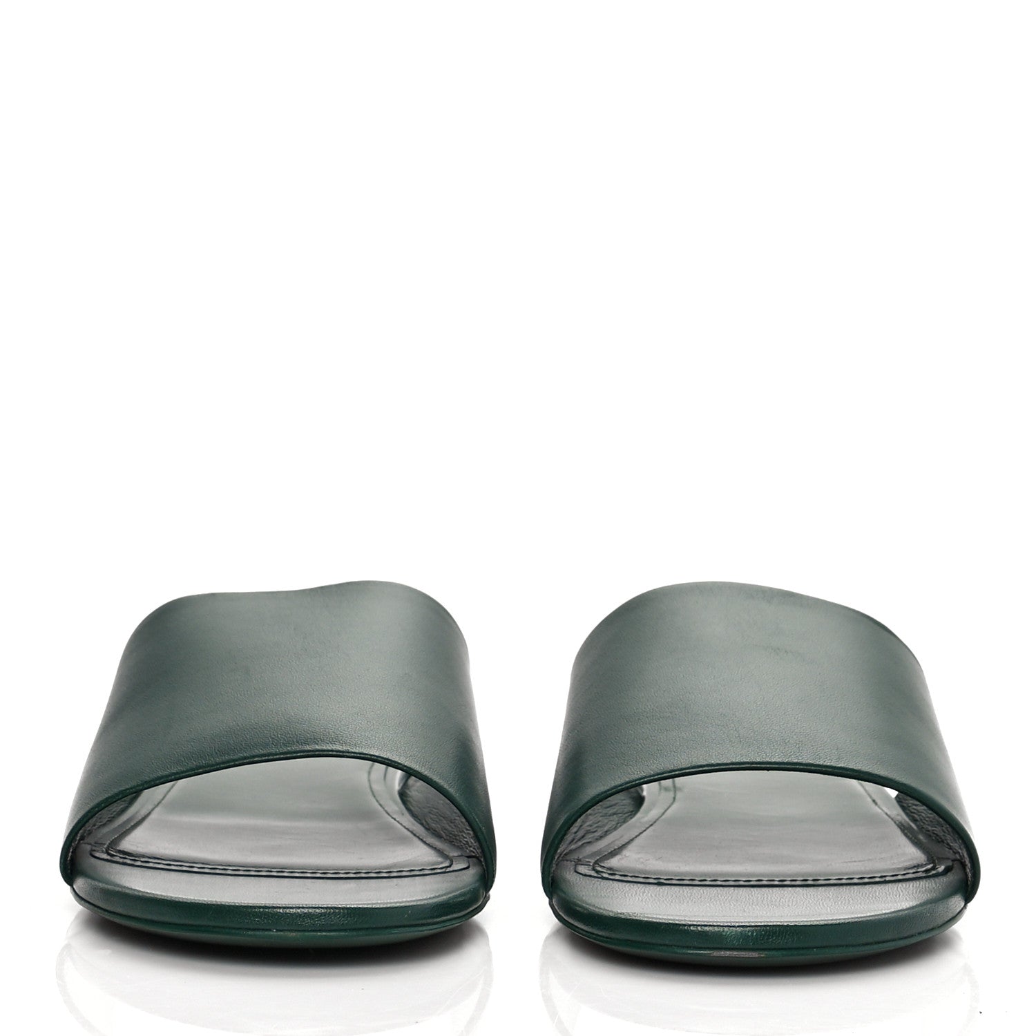 Balenciaga Shiny Sheepskin Box Flat Sandal 41 Green 2 of 15