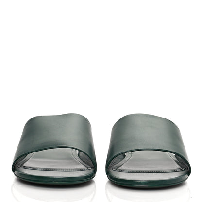 Balenciaga Shiny Sheepskin Box Flat Sandal 41 Green 2 of 15