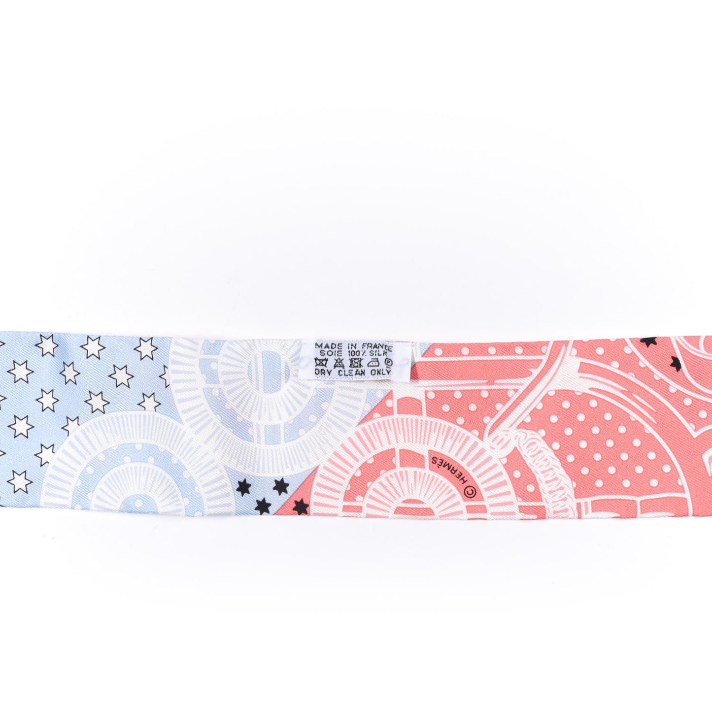 Silk Les Flacons Bandana Twilly Bleu Ciel White Rose Bonbon