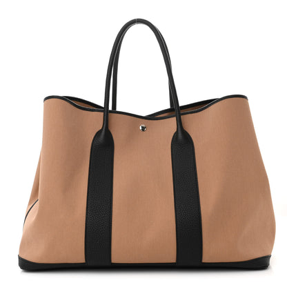 Hermes Toile Militaire Negonda Garden Party 49 GM Chai Black 1 of 12