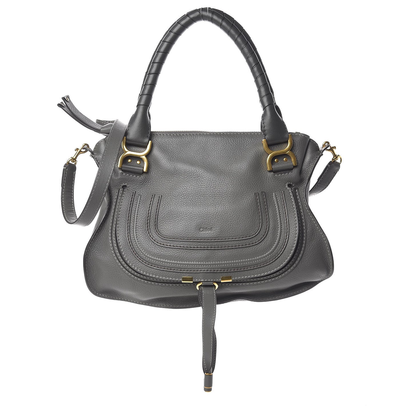 Calfskin Medium Marcie Satchel Stone