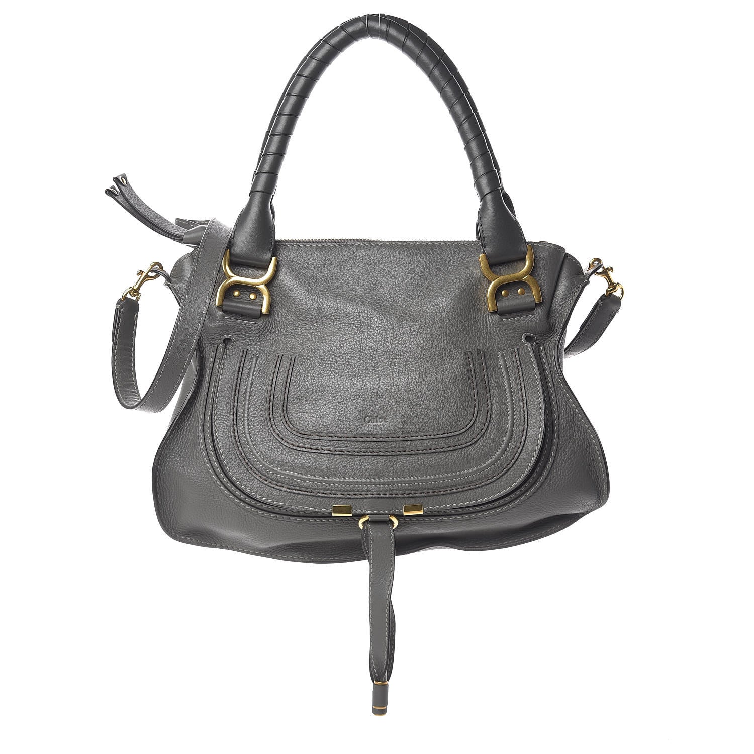 Chloe Calfskin Medium Marcie Satchel Stone 1 of 10