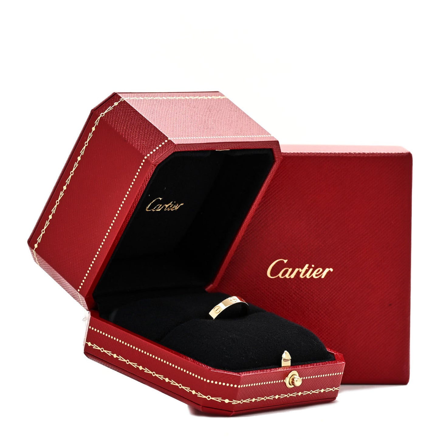 18K Yellow Gold 3.5mm LOVE Wedding Band Ring 54 6.75