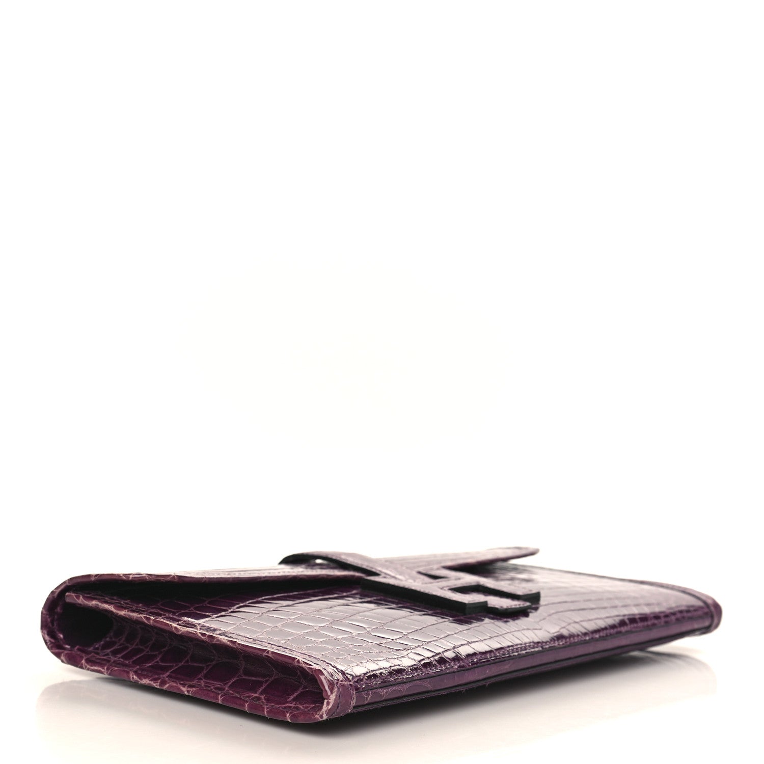 Hermes Shiny Niloticus Crocodile Jige Elan 29 Clutch Amethyste 4 of 10