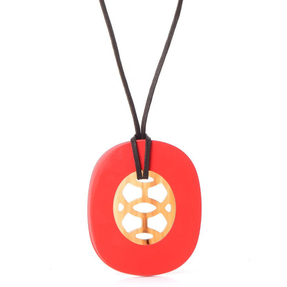 Hermes Buffalo Horn Lacquer Lift Necklace GM 1 of 9