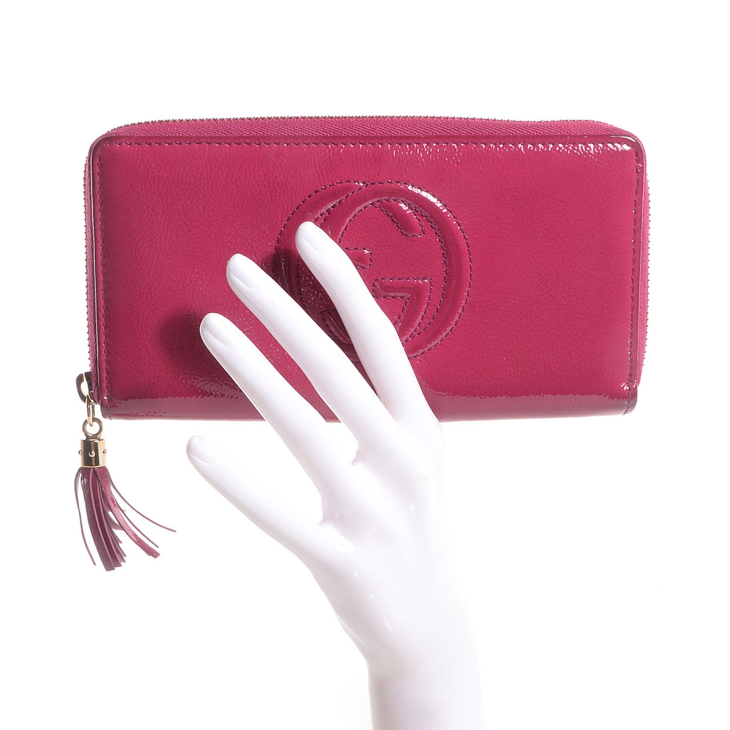 Patent Soho Zip Around Wallet Bright Bougainvillea