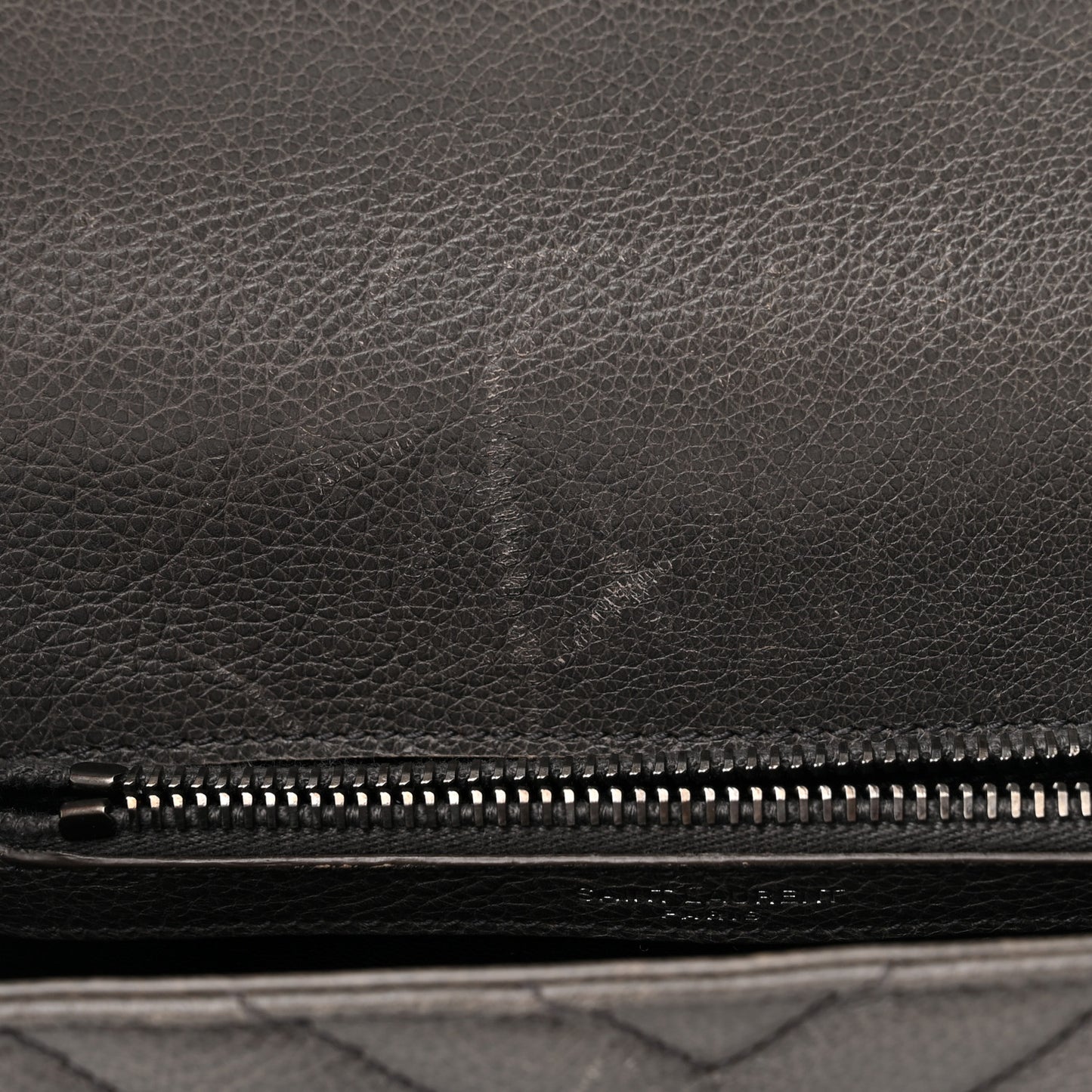 Sheepskin Matelasse Chevron Monogram Medium College Bag Asphalt
