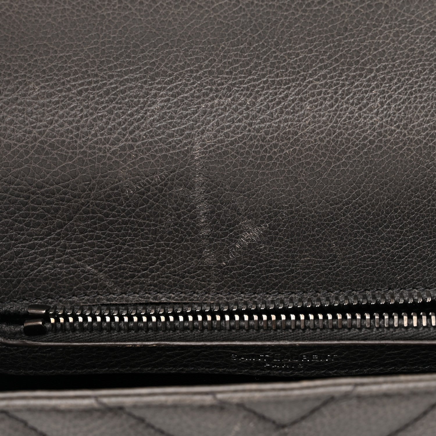 Saint Laurent Sheepskin Matelasse Chevron Monogram Medium College Bag Asphalt 19 of 22
