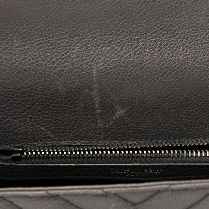 Saint Laurent Sheepskin Matelasse Chevron Monogram Medium College Bag Asphalt 19 of 22