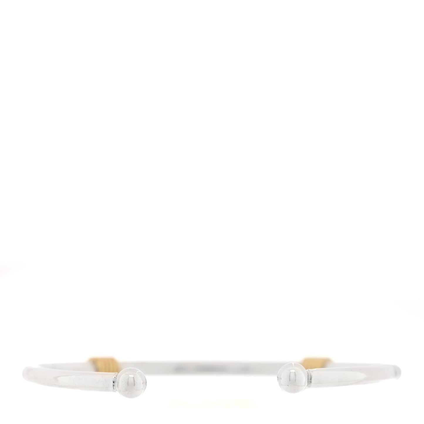 Sterling Silver 18K Yellow Gold Coil Station Cuff Bracelet
