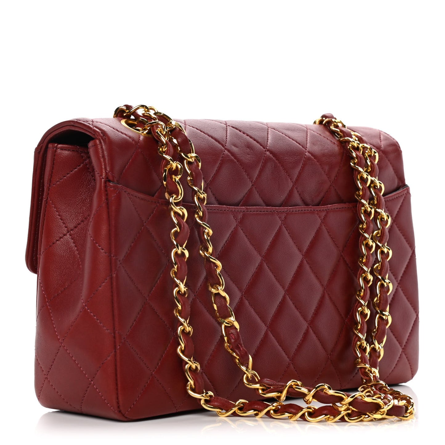 Lambskin Quilted Small Single Flap Red