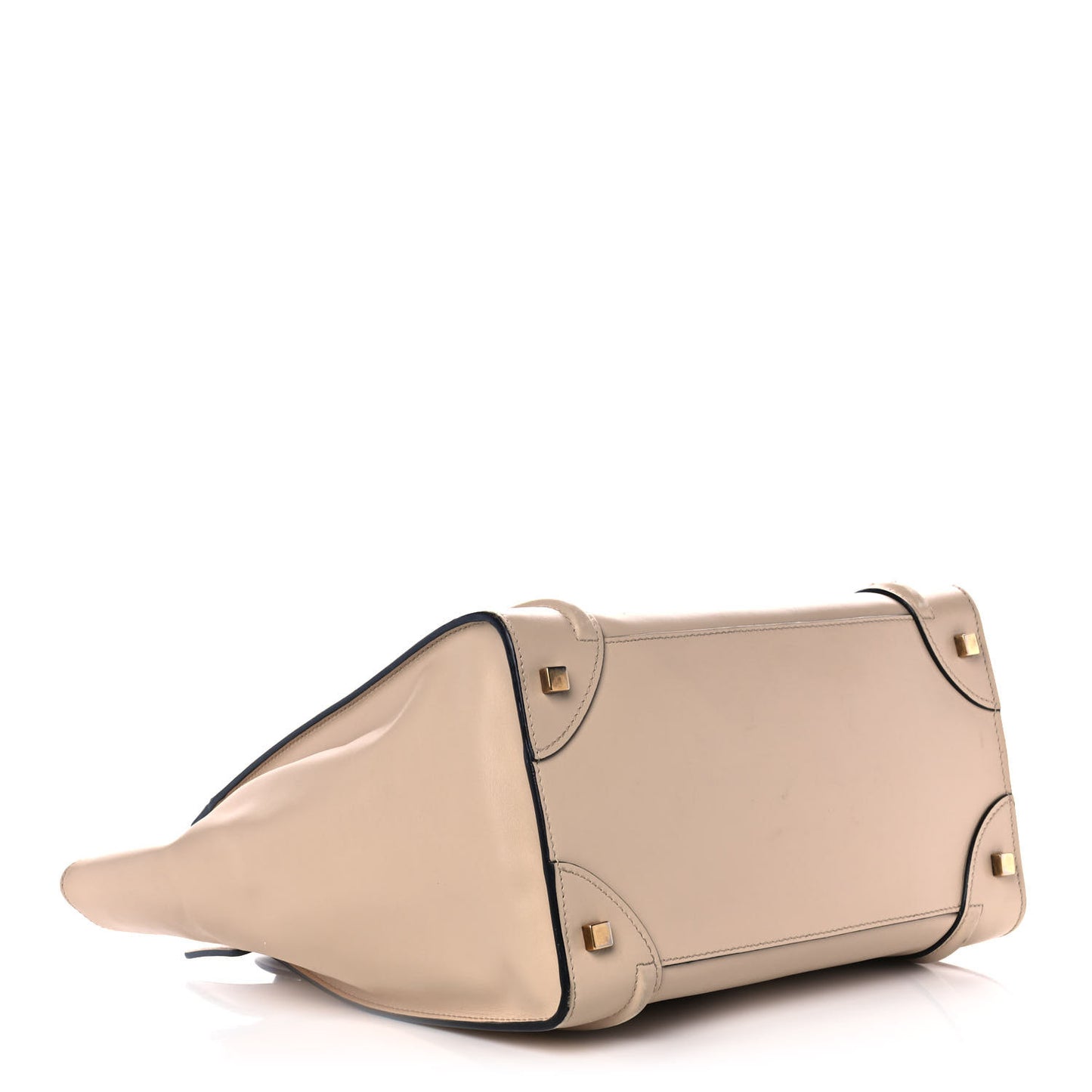 Satin Calfskin Mini Bi-Color Luggage Powder Black