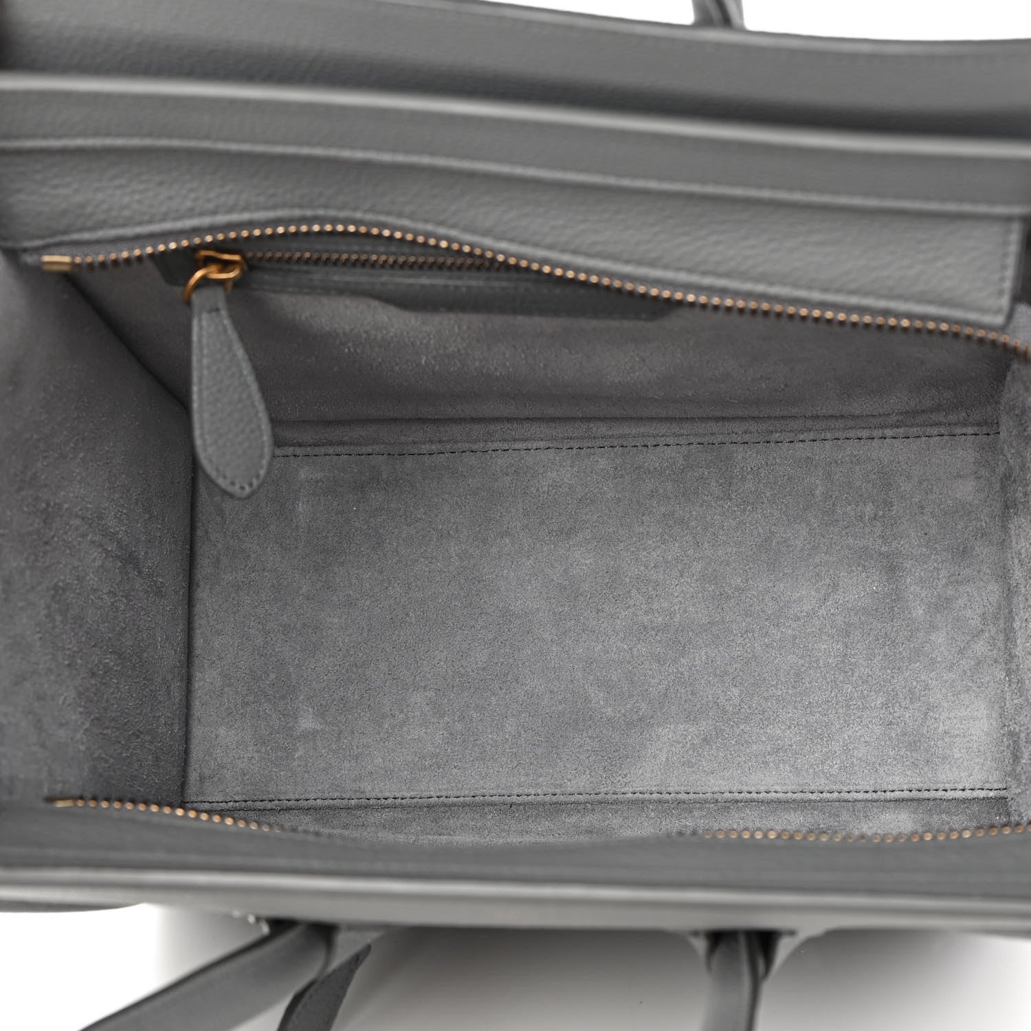 Celine Baby Drummed Calfskin Micro Luggage Kohl 5 of 12