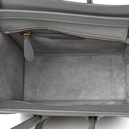 Celine Baby Drummed Calfskin Micro Luggage Kohl 5 of 12