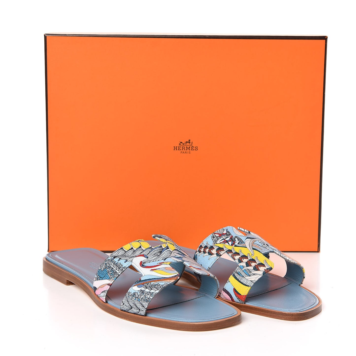 Cotton Canvas Oran Sandals 37 Multicolor Bleu Dorset