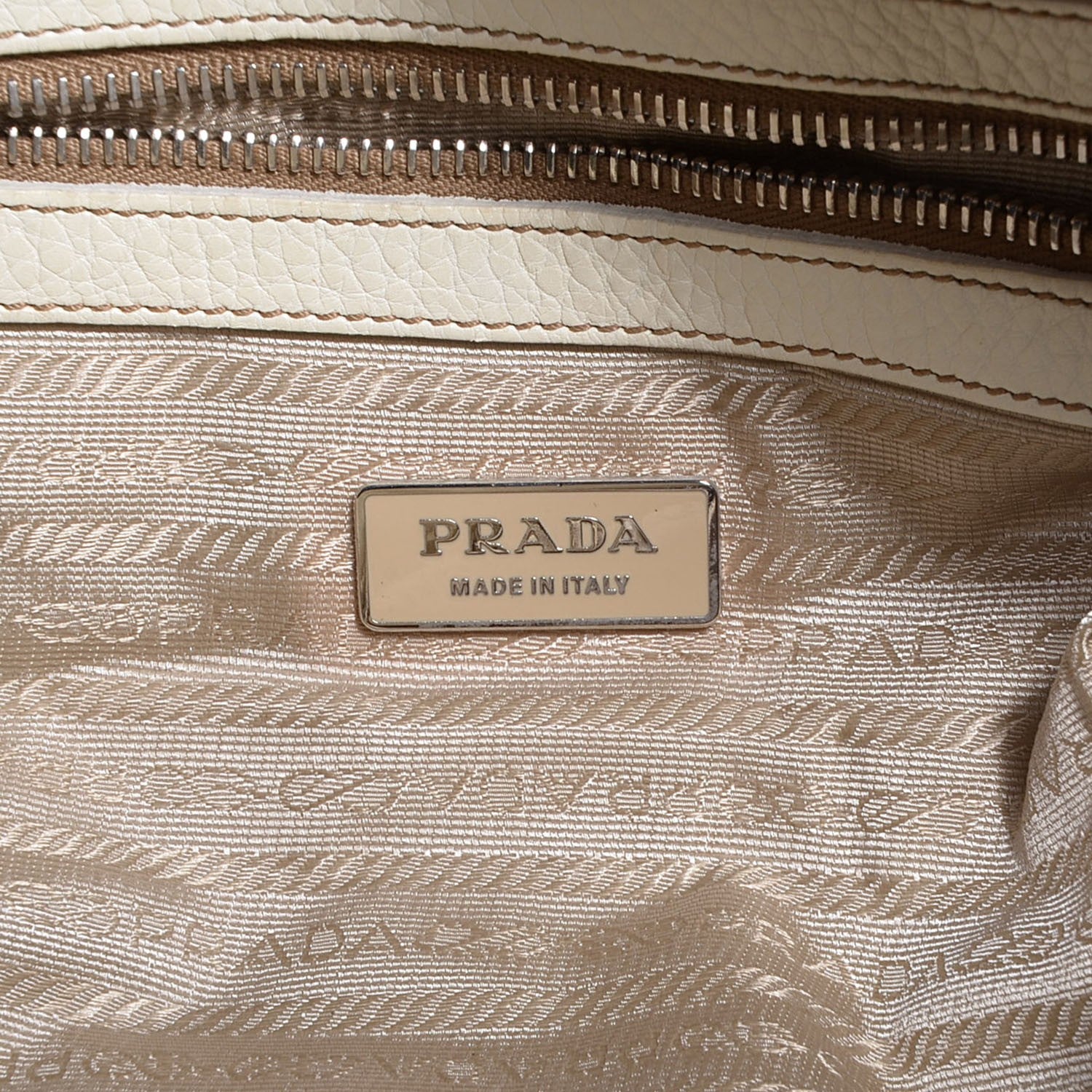 Prada Vitello Daino Print Bowler Talco 6 of 10