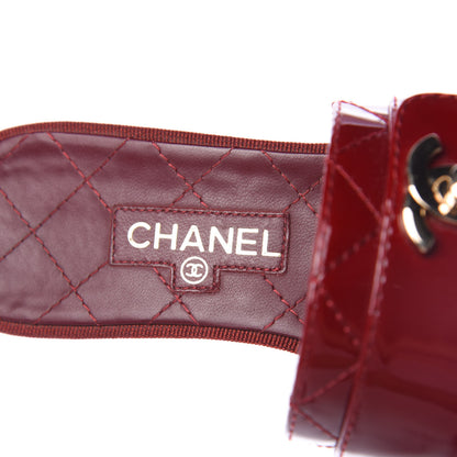 Chanel Patent Quilted Turn Lock CC Platform Mule 36.5 Rouge 7 of 10