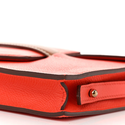 Hermes Epsom Evercolor Tadelakt Barenia Faco II Clutch Orange Poppy Fauve 10 of 11