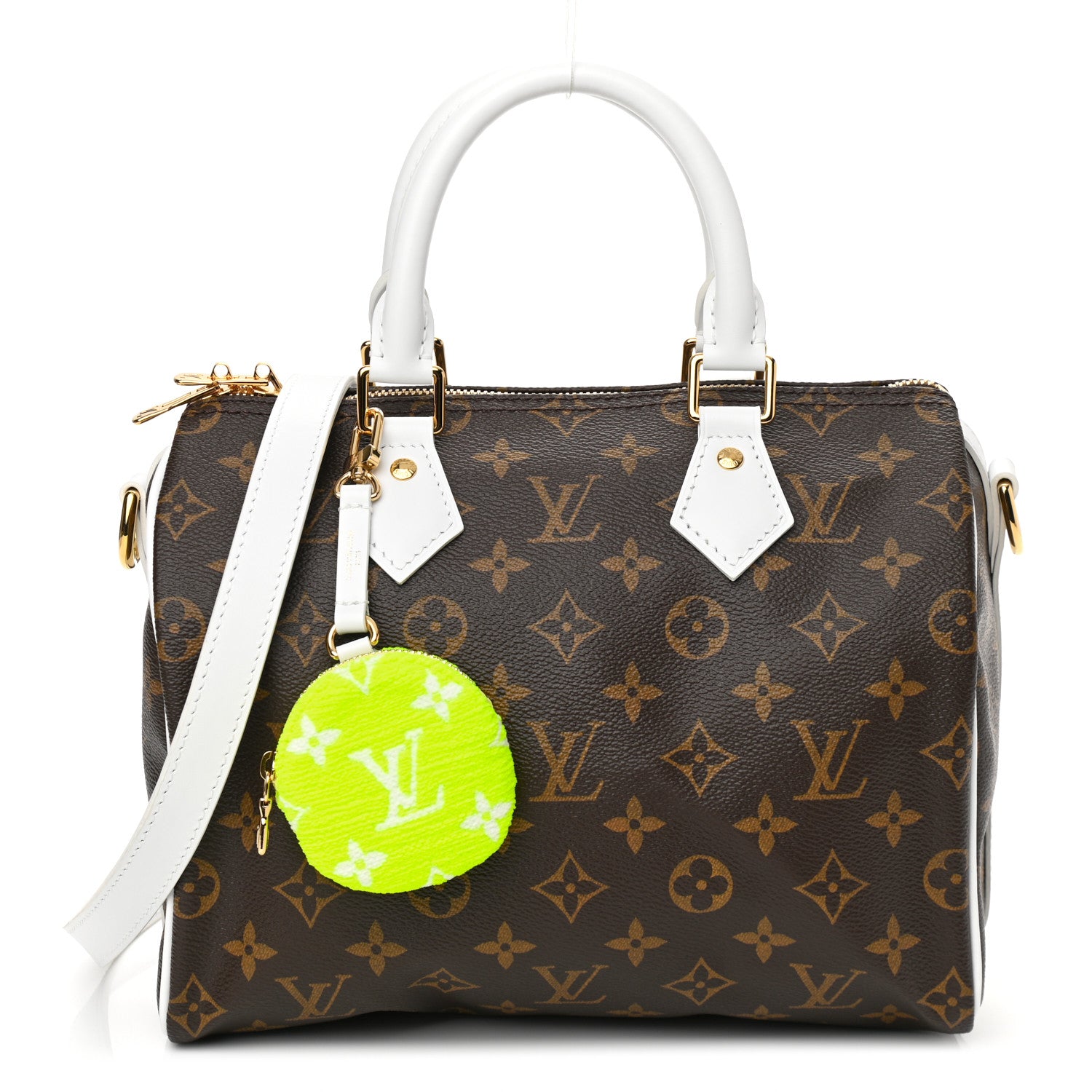 Louis Vuitton Monogram LV Match Speedy Bandouliere 25 White 1 of 10