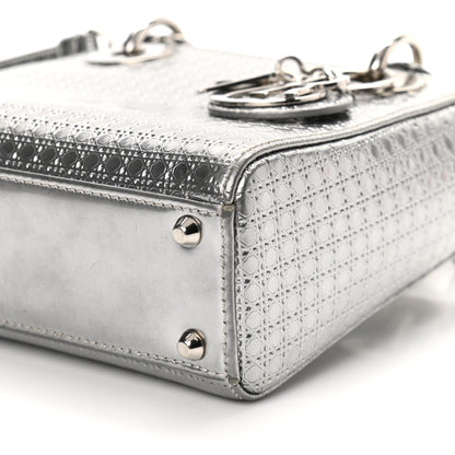 Christian Dior Metallic Patent Micro-Cannage Mini Lady Dior Silver 10 of 10