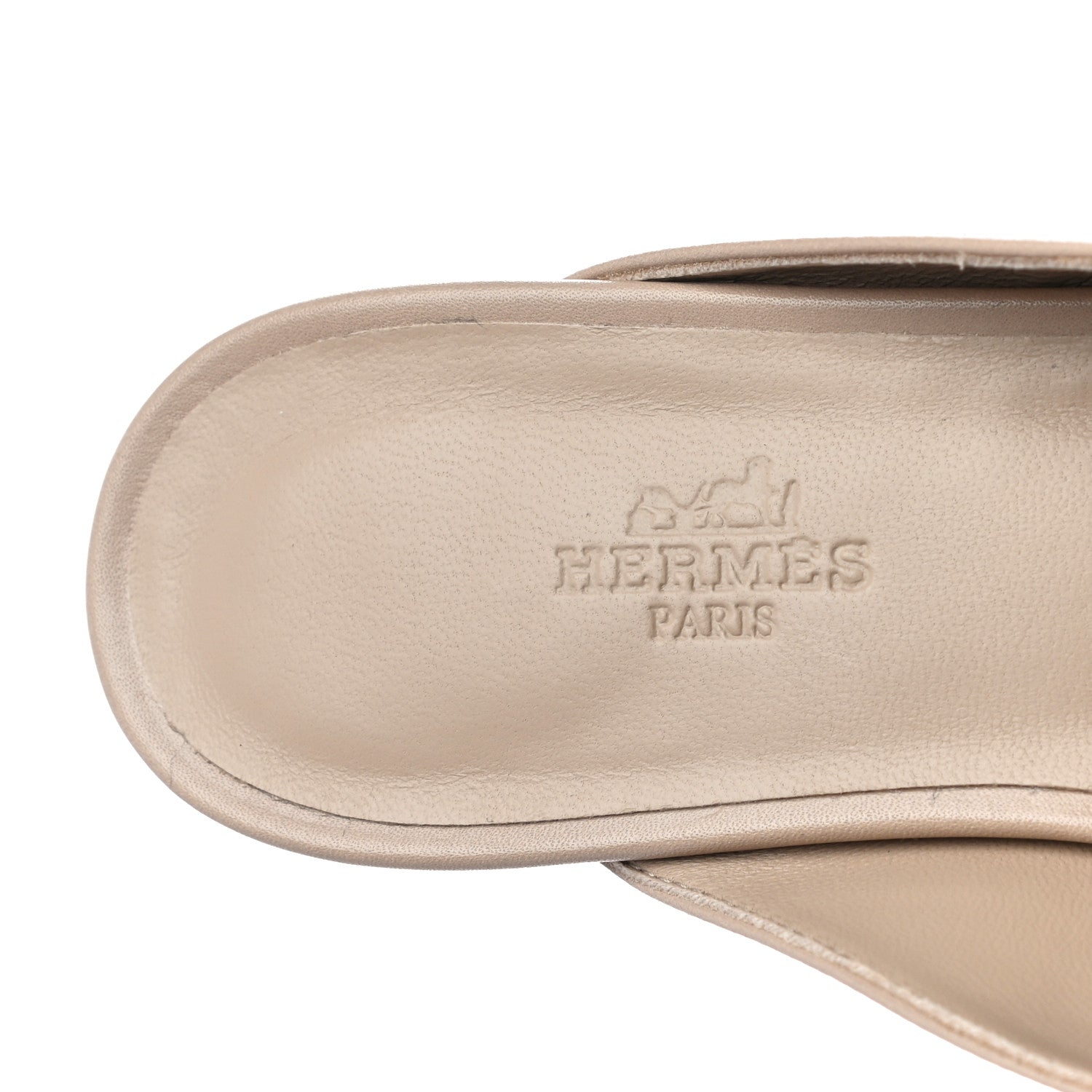Hermes Shiny Lizard Calfskin Oz Mules 37 Beige Sarrazin 7 of 9
