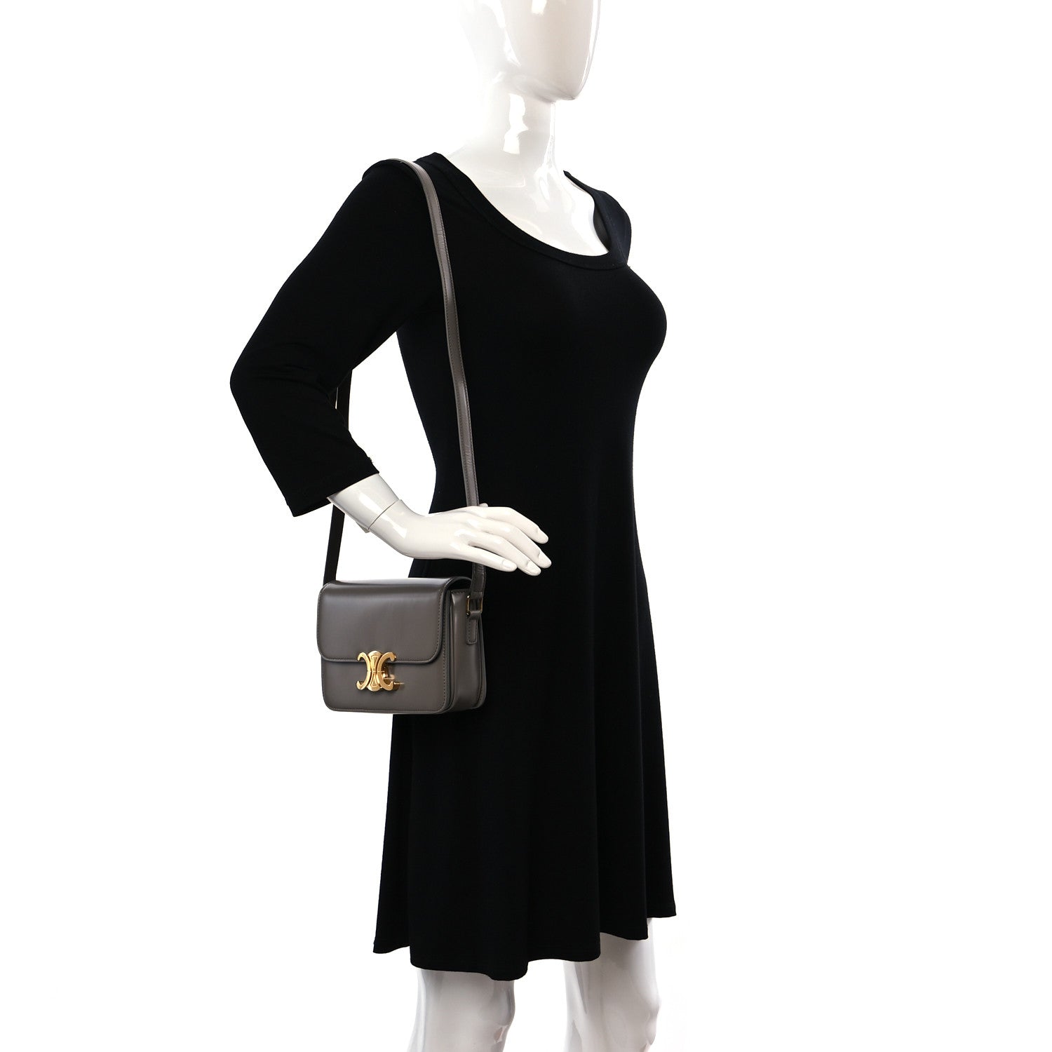 Celine Shiny Calfskin Small Triomphe Pebble 2 of 9