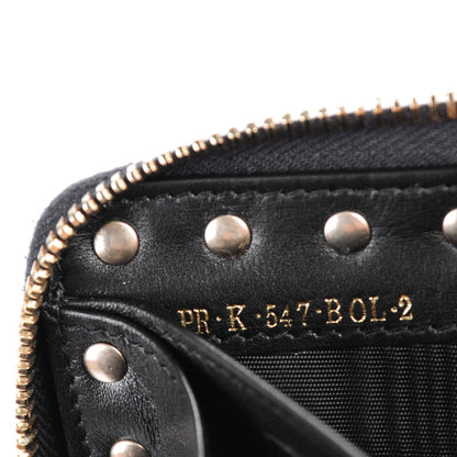 Valentino Garavani Calfskin Medium Rockstud Zip Around Wallet Black 8 of 8