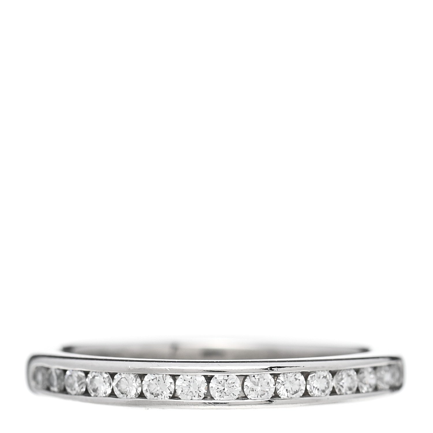 Tiffany Platinum Diamond .22ctw Half Circle Wedding Band Ring 52 6 1 of 5