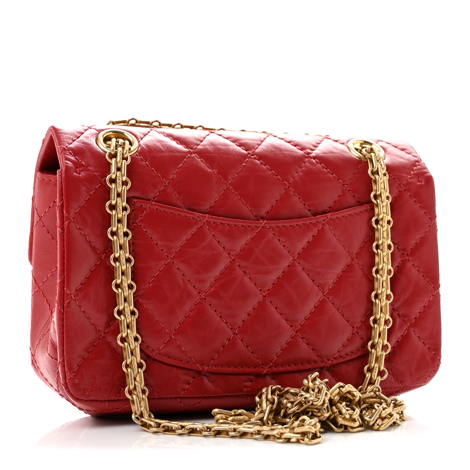 Chanel Aged Calfskin Quilted 2.55 Reissue Mini Flap Red 3 of 13