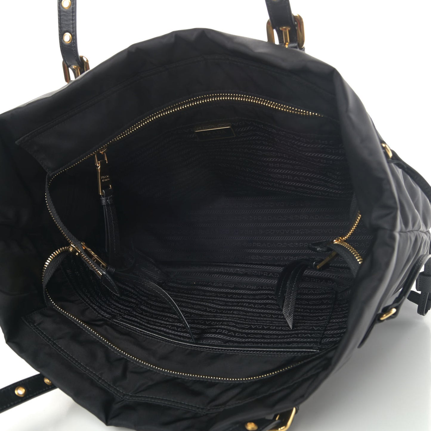 Tessuto Nylon Saffiano Tote Black