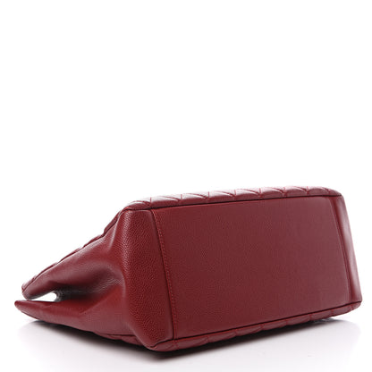 Chanel Caviar Quilted Grand Shopping Tote GST Dark Red 3 of 13