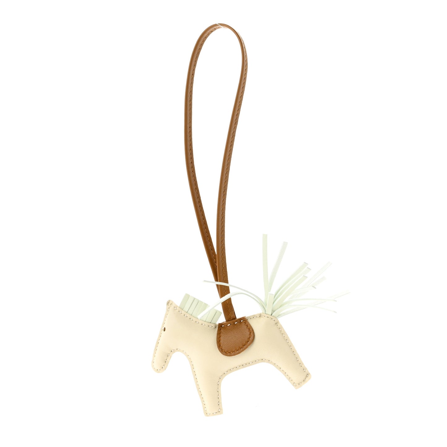 Milo Lambskin Grigri Rodeo Horse Bag Charm PM Craie Vert Fizz Kraft