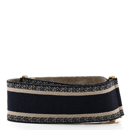 Christian Dior Canvas Embroidered Shoulder Strap Blue 2 of 5