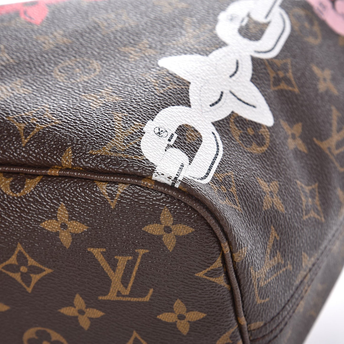 Monogram Bay Neverfull MM Rose Ballerine Poppy