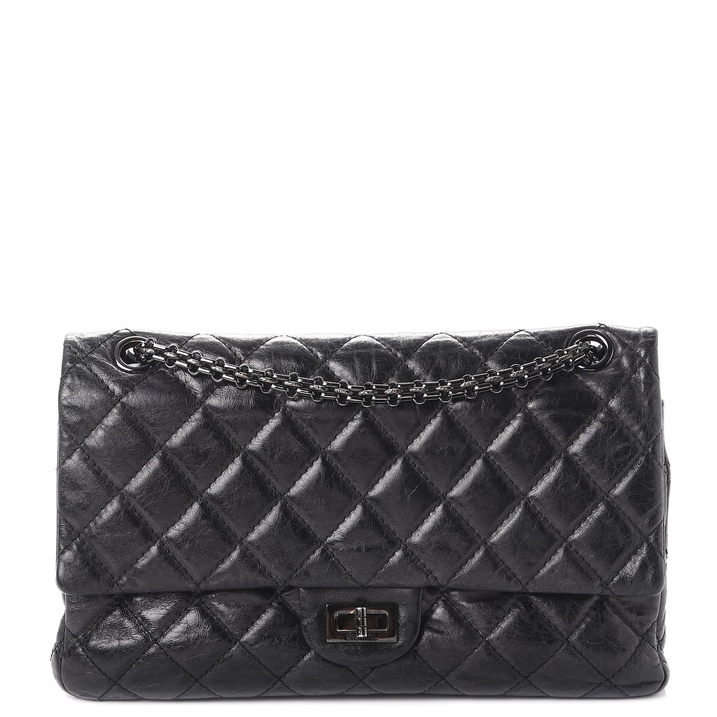 Metallic Aged Calfskin 2.55 Reissue 226 Flap So Black