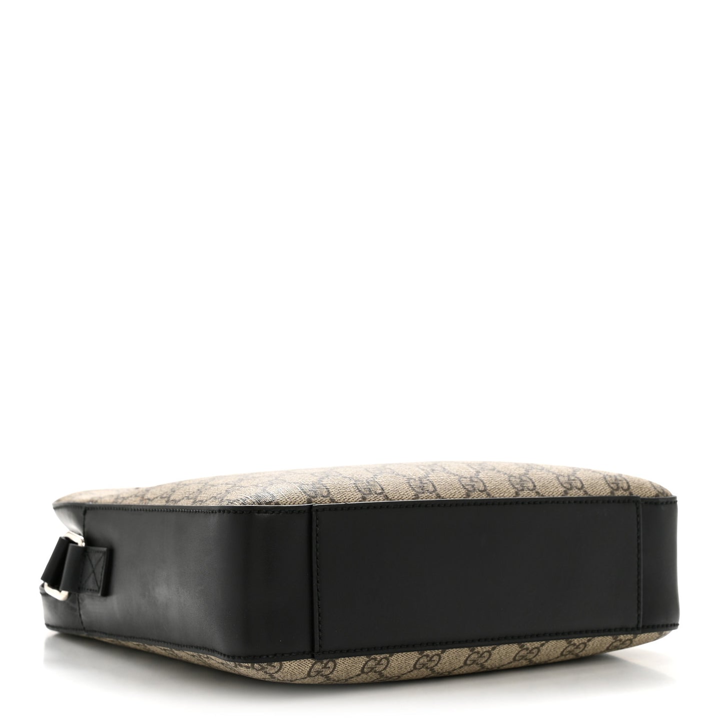 GG Supreme Monogram Flat Messenger Bag Beige Black New Acero
