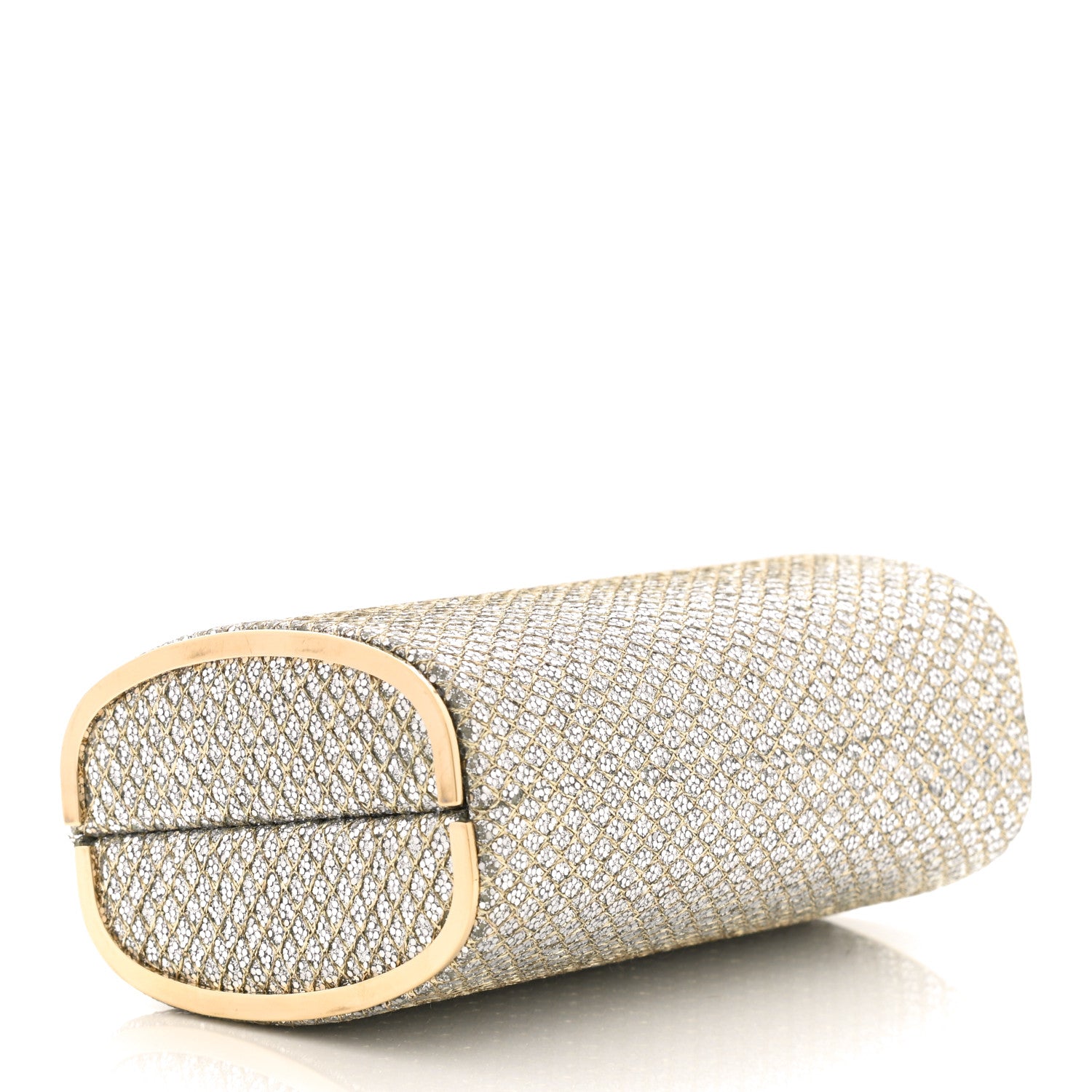 Jimmy Choo Glitter Fabric Clutch Champagne 4 of 6