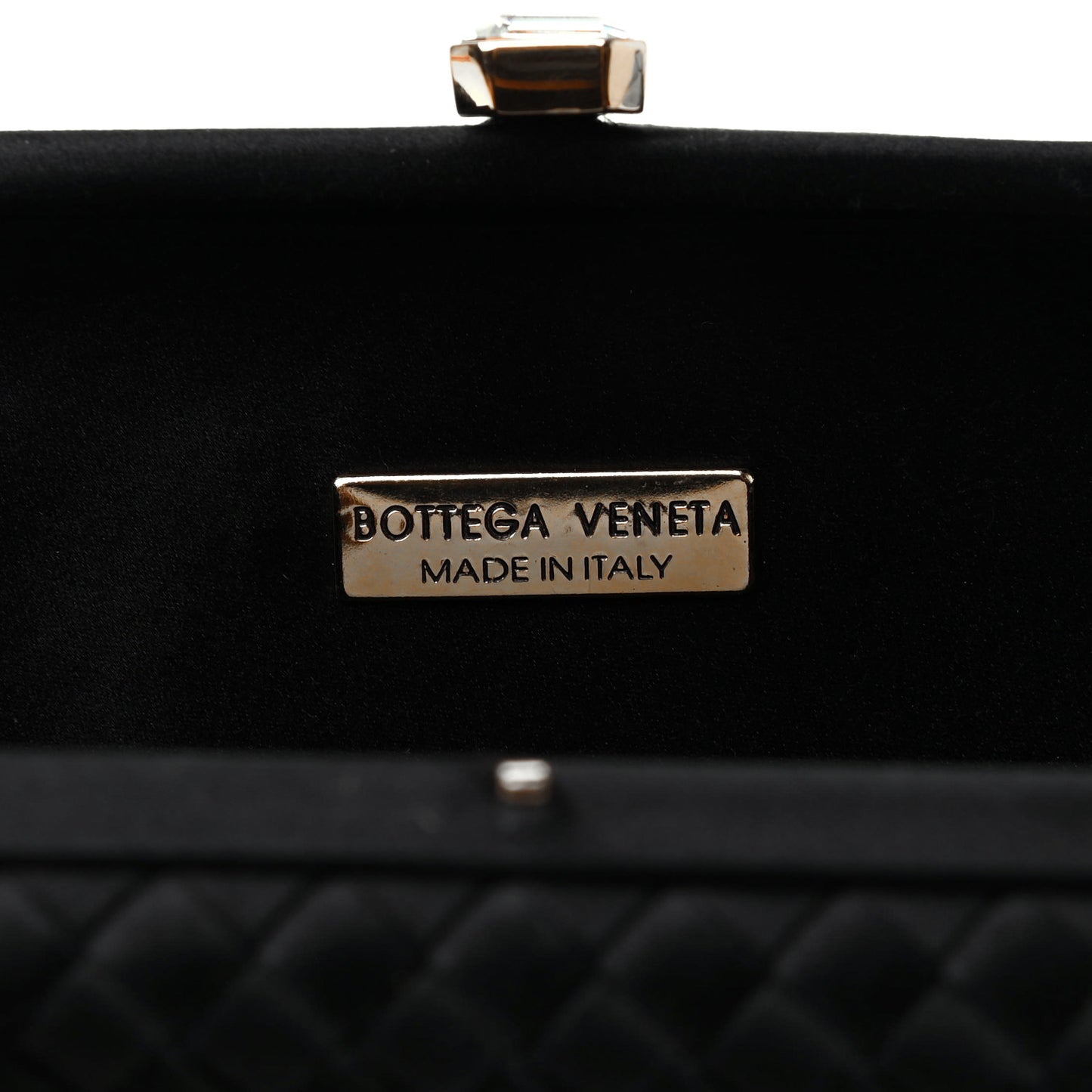 Satin Intreccio Evening Clutch Black