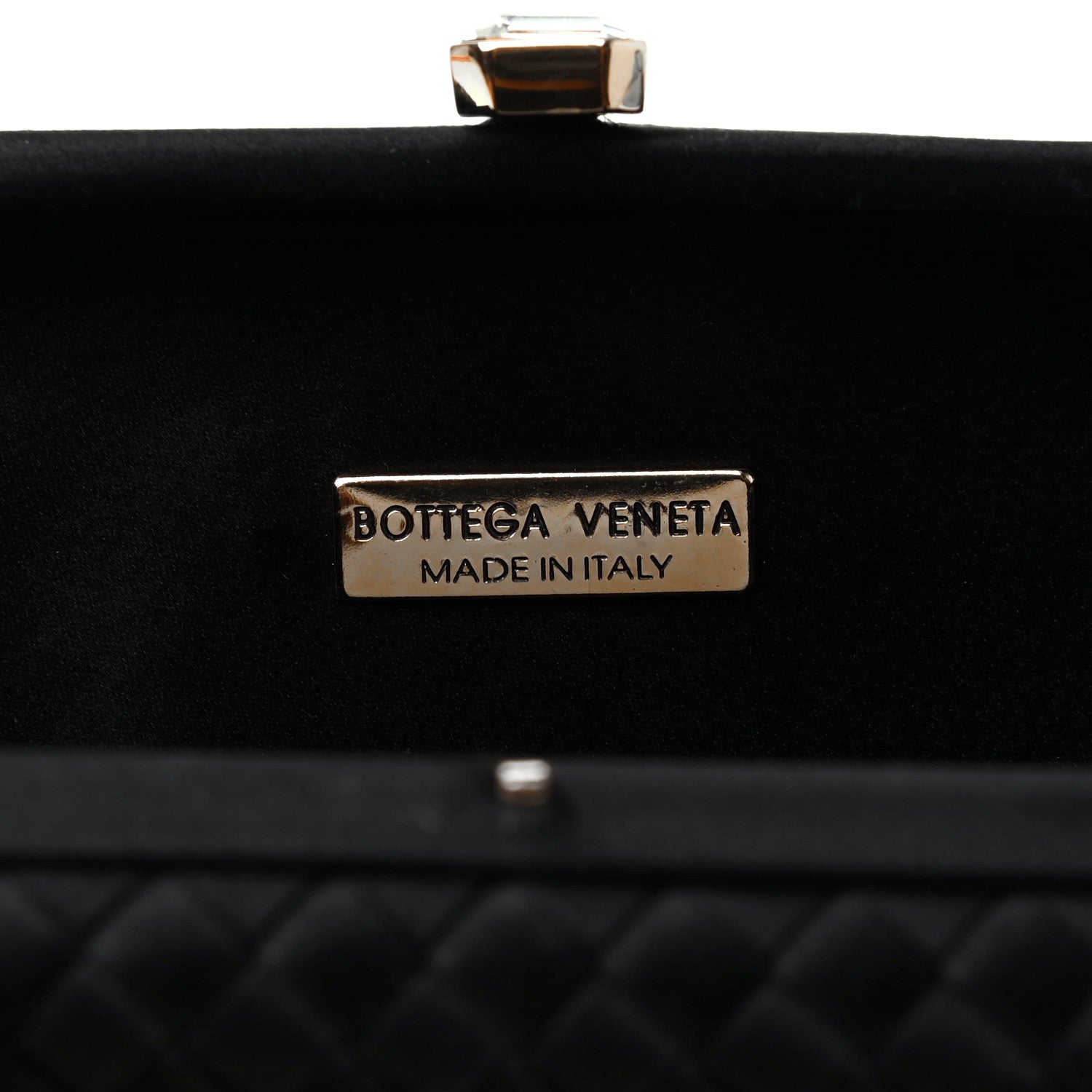Bottega Veneta Satin Intreccio Evening Clutch Black 6 of 6