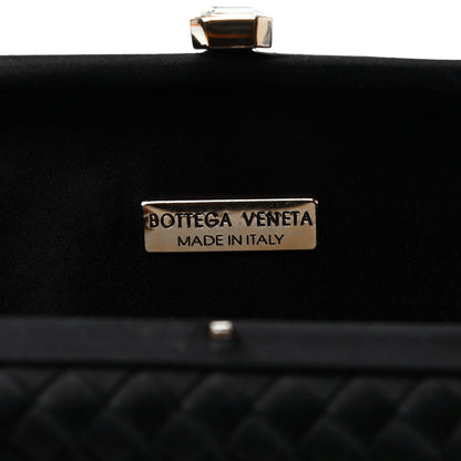 Bottega Veneta Satin Intreccio Evening Clutch Black 6 of 6