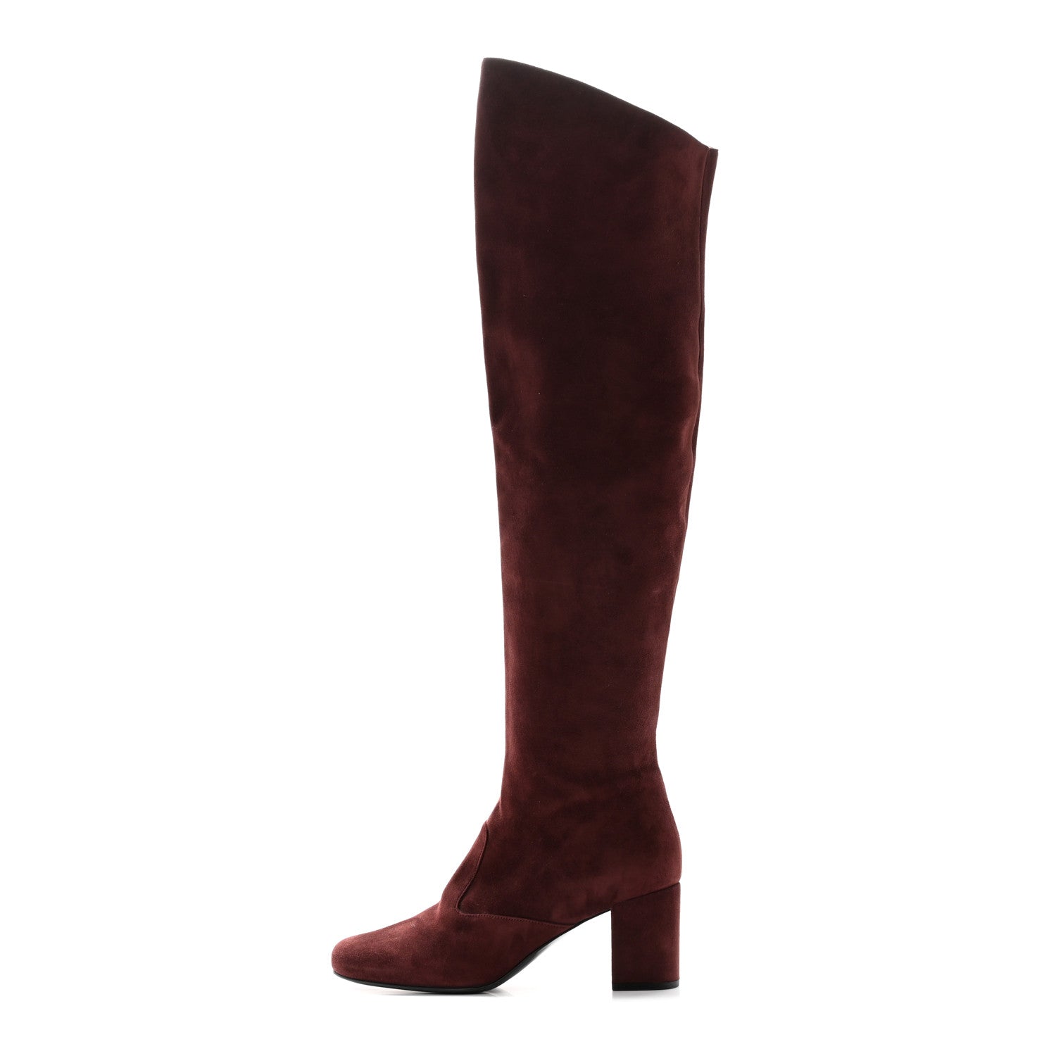 Saint Laurent Suede Babies Over The Knee Boots 36.5 Amaranto 1 of 14