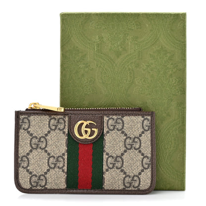 Gucci GG Supreme Monogram Web Ophidia Zip Card Case Brown 9 of 9