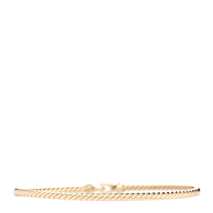 David Yurman 18K Yellow Gold Diamond 2.6mm Cable Collectibles Buckle Bracelet 2 of 3