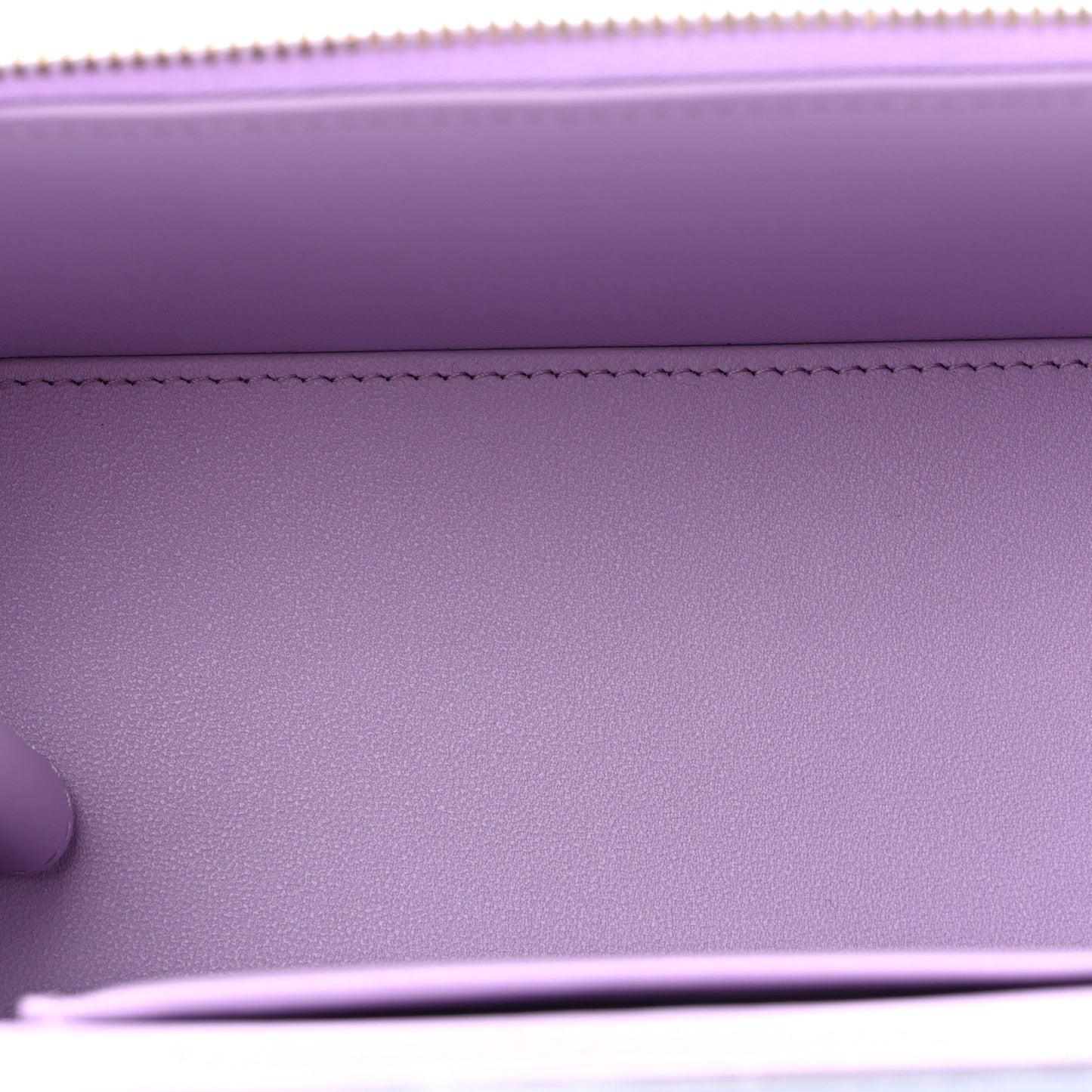 Lambskin Quilted Small Top Handle Vanity Case With Chain Light Purple
