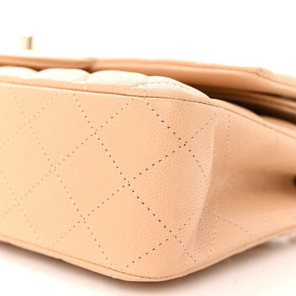 Chanel Caviar Quilted Medium Double Flap Beige 10 of 12