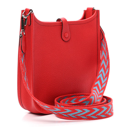 Hermes Taurillon Maurice Evelyne TPM Rouge De Coeur Bleu Du Nord 3 of 7